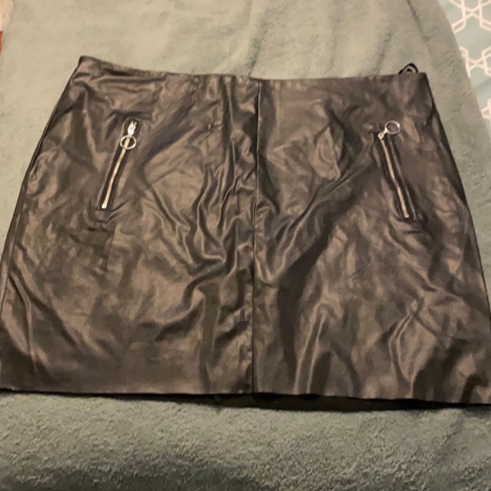 Super cute  leather mini skirt